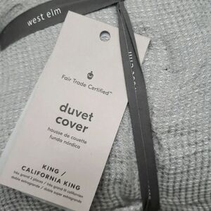 ❤️BUY 2 GET 1 FREE West Elm Flax Linen Waffle Duvet Cover, King & Full/Queen